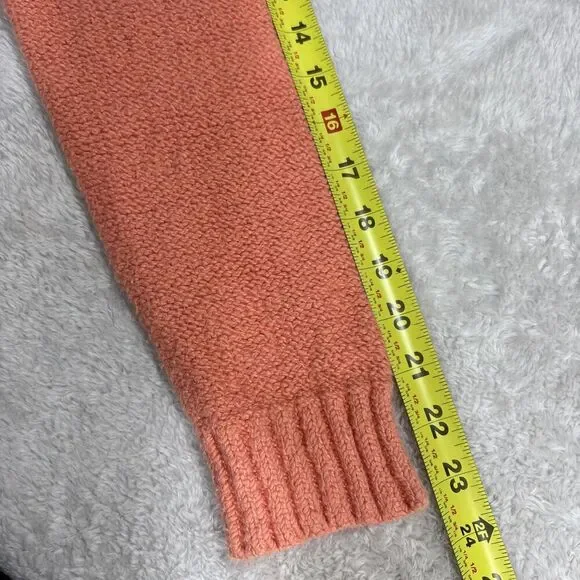 Tommy Bahama Chunky Cotton Cable Knit Sweater Hoody Womens Size M Coral pullover - Picture 11 of 11